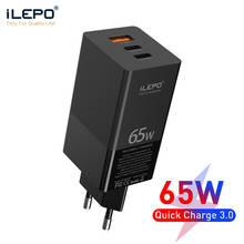 iLEPO GaN 65W USB Charger Quick Charge PD 3.0 Fast USB Charger For iPhone 12 Pro Max Support AFC FCP SCP QC 3.0 For Samsung S10 2024 - buy cheap