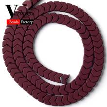 Natural Stone Red Wine Nanotech Rubber Arrow Shape Hematite Beads For Jewelry Making 6*3mm Spacer Beads Diy Bracelet Accessories 2024 - buy cheap