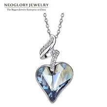 Neoglory-Cadena de corazón con diamantes de imitación austriacos para mujer, collares y colgantes de cuatro colores, regalo, joyería India, 2020 2024 - compra barato