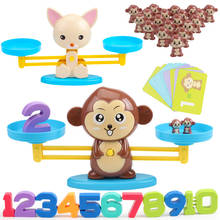 Jogo tabuleiro de matemática, macaco e gato, balança digital, brinquedos educacionais para crianças, aprendizagem, adicionar subtrair, brinquedos de matemática 2024 - compre barato