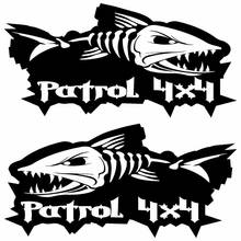 Car Sticker Patrol 4x4 Evil Fish Fishing Boat PVC Car Decoration Accessories Sticker Waterproof Sunscreen Black/white,15cm*7cm 2024 - buy cheap