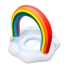 Inflatable Glitter Sequins Swimming Ring Rainbow Cloud Baby Seat Circle Float Water Entertainment Toy for Pool Beach 2024 - buy cheap