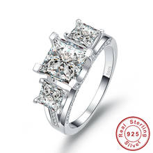 Anillo de compromiso de plata esterlina 925 para Mujer, accesorio de lujo para aniversario de boda, joyería de 2,5 Ct, 3 piedras, novedad 2024 - compra barato