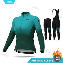 Ropa de Ciclismo de invierno para mujer, Kit deportivo de Jersey de manga larga para bicicleta de montaña o de carretera 2024 - compra barato