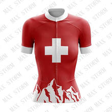 2019 Women red Switzerland New Team Cycling Jersey Customized Road Mountain Race Top max storm Quick Dry /Breathable 2024 - buy cheap