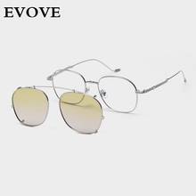 Evove clip óculos de sol polarizado feminino oval caber sobre óculos quadro masculino gradiente cor lente clipes para condução unidade 2024 - compre barato