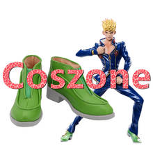 JoJo's Bizarre Adventure Season 5 Giorno Giovanna Green Cosplay Shoes Boots Halloween Carnival Cosplay Costume Accessories 2024 - buy cheap