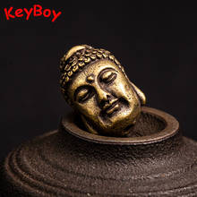 Pure Copper Buddha Head Bead Pendants Vintage Leather Buckle Decorative Brass Handmade DIY Accessories Keychain Hanging Jewelry 2024 - buy cheap