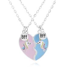 BFF Necklace Best Friends Sister Friendship Unicorn Heart Pendant Couple Necklace Cartoon Jewelry Christmas Birthday Gift 2024 - buy cheap
