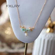 FXLRY Original Handmade Fashion Natural Pearl Flower Flower Pendant Clavicle Chain Necklace for women jewelry 2024 - buy cheap