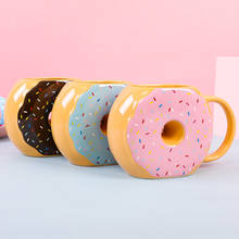 Cute Doughnut Ceramic Cup Mugs Creative Donut Coffee Mug Bread Keller Biscuits Milk Drinkware 500ml 2024 - buy cheap