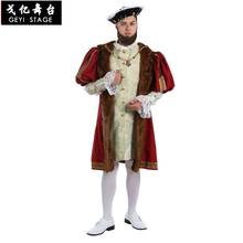 new Cosplay diy Medieval Tudor Elizabethan King Henry VIII Cosplay Costume Adult Renaissance Tudor Knight Lord Tunic Outfit 2024 - buy cheap