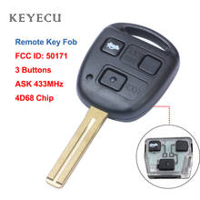 Keyecu-Reemplazo de llave de coche ASK remota, 3 botones, Chip 4D68 de 433MHz y hoja sin cortar TOY48, FOB para Lexus FCC ID: 50171 2024 - compra barato