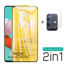 2in1 9d full gule protective glass for samsung a 51 camera lens screen protector for samsung galaxy a51 a71 a515f 51a glass film 2024 - buy cheap