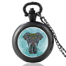 New Arrival Cute Elephant Pattern Vintage Quartz Pocket Watch Men Women High Quality Pendant Necklace Hours Clock 2024 - buy cheap