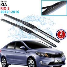 Lâminas de limpador do carro para kia rio 3 k2 2012 ~ 2016 2013 2014 2015 ub frente pára-brisas limpadores lâmina acessórios do carro adesivo 2024 - compre barato