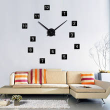 3d real big wall clock rushed mirror wall sticker diy living room home decor fashion watches new arrival Quartz clocks 2024 - buy cheap