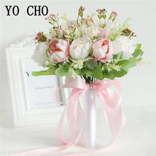 YO CHO Multi-color Silk Peony Flower Bouquets Artificial Peonies Flower Bouquets for Bridesmaid Bridal 2024 - buy cheap