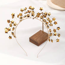 Diadema de estrella de oro Vintage para mujer, diadema con diamantes de imitación, accesorios para el cabello de boda, joyería para fiesta de cumpleaños 2024 - compra barato
