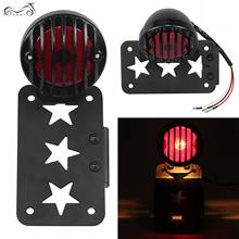 Black Motorcycle Side Mount Brake Tail Light w/ License Number Plate Bracket For Harley Sportster Bobber Chopper Rear Stop Light 2024 - buy cheap