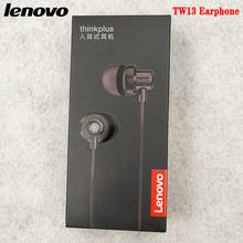Lenovo thinkplus fone de ouvido original, fone de ouvido 3.5mm tw13 estéreo com fio com microfone para vibe p1 p2 zuk z2 pro z5 z6 k5 k5s pro 2024 - compre barato