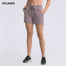 NCLAGEN Casual Shorts Women 2021 New Gym Biker With 2 Side Pocket Fitness Yoga Pantalones Waist Drawstring Loose Running Shorts 2024 - buy cheap