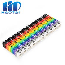 Marcação de cabo de plástico, etiqueta para marcação de cabo, 0 a 9 dimensões de cabos de 1.5mm sq. mm, marcação de cabo colorido de pvc 2024 - compre barato