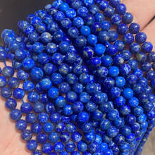 High Quality Natural Stone Blue Lapis Lazuli Beads 4-12mm Round Loose Stone Beads For Jewelry Making DIY Bracelet Necklace 15'' 2024 - buy cheap