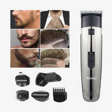 Kemei электрическая машинка для стрижки волос для Для мужчин Перезаряжаемые машинка для стрижки волос в тихий ножницы для парикмахеров бритва аккумуляторная машинка для стрижки волос 2024 - купить недорого