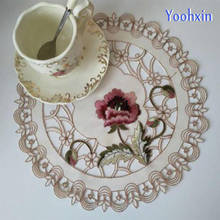 Hot Embroidery Table Place Mat Lace Pad Cloth Placemat drink doily tea coffee coaster kitchen wedding cup mug dining glass pad 2024 - buy cheap