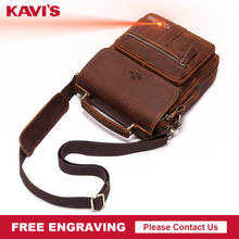 KAVIS 2021 New Fashion Genuine Leather Shoulder Bag Small Messenger Bags Men Travel Crossbody Bag Handbags Men Coffee/Small Bag 2024 - buy cheap