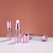 Botella de Spray sin aire de 15ml, 30ml, 50ml, envase de plástico al vacío para Perfume, botella transparente con tapa de aluminio rosa 2023 - compra barato