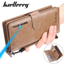 Baellerry Brand Luxury Men Wallet High-quality Leather Long Clutch Purses Buckle Zipper High Capacity Business Wallet 2024 - buy cheap