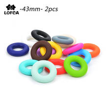 LOFCA 2pcs/lot Donut Silicone Beads Baby Teether BPA Free Loose Beads Baby Toys Teether Necklace Pacifier Chain DIY Accessories 2024 - buy cheap