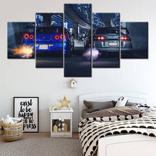 5 Piece HD Print Large Skyline Gtr VS Supra Car Modern Decorative Paintings on Canvas Wall Art for Home Decor Wall Decor 2024 - buy cheap