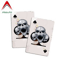 Aliauto 2 X Creative Car Sticker Poker Skull Head Reflective Waterproof Sunscreen Decoration Decal Accessories PVC,9cm*5cm 2024 - buy cheap