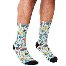 Calcetines harajuku con estampado de seta de acuarela para hombre, medias divertidas de estilo hip hop, informales, para monopatín, novedad, 2021 2024 - compra barato