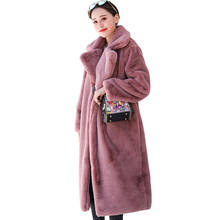 Women's Long Faux Rabbit Fur Coat Winter Fashion Soft Furry Thick Warm Fur Jackets Female High Quality Casual Loose Overcoat 2024 - buy cheap