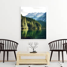 Floresta lago fotografia cartaz da lona pintura montanha natureza quadros de arte estilo nórdico imagem da parede sala estar decoração 2024 - compre barato