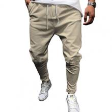 Men Pants Plus size Drawstring Breathable Solid Color Linen Stretch Elastic FitnessTrousers comfortable Streetwear Plus Size 3XL 2024 - buy cheap