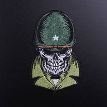 Punk Skull Patches For Clothes DIY Army/War Patch Iron On Patches Embroidered Patches For Clothing Stickers Jacket Patch Stripe 2024 - buy cheap
