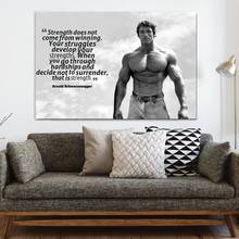 Wall Art Canvas Arnold Schwarzenegger Bodybuilding Motivational Quote Posters and Prints Inspirational Picture Decor Painting 2024 - buy cheap