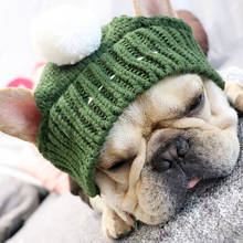 Winter Dog Cap Christmas Pet Wool Hats Warm Windproof Puppy Hat With Ball Headwear for Small Dogs French Bulldog Cap Accessories 2024 - buy cheap