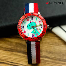 free shipping boys cute cartoon dinosaur dial 3D nylon watch little children girls luminous hands quartz wristwatch kids clock 2024 - buy cheap