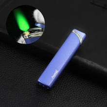 Ultra Thin Metal Torch Jet Lighter Windproof Gas Green Flame Lighters Inflatable Butane Cigarette Pocket Lighter Gadgets For Men 2024 - buy cheap