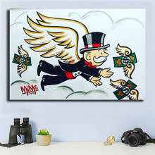 Alec Monopolyingly Graffiti Money Angel with Swings Paintings On Canvas Modern Art Decorative Wall Pictures Home Decoration 2024 - buy cheap