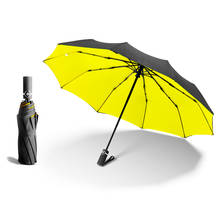 Автоматический 3 складной женский двойной зонт мужской ветроустойчивый 10 к большой зонт от дождя женский подарок зонт 2024 - купить недорого