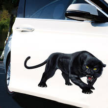 Funny  3D Animal Car Sticker Black Panther Roaring Car Sticker Accessories Decal Cover Scratches Waterproof Pvc 25cm X 14cm 2024 - buy cheap