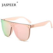 JASPEER Fashion Unique Mirror Square Sunglasses Women Men Brand Designer Oversized Reflective Pink Glasses Female Eyewear UV400 2024 - buy cheap