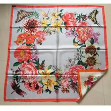 Double Side Print 100% Silk Scarf Shawl Women Fashion Head Scarves Floral 35"x35" 2024 - buy cheap